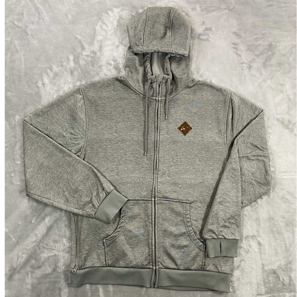 Burton Colombo Bonded Fleece Hoodie Mens XL Heather Gray 13617 SL 776603 Zip Up